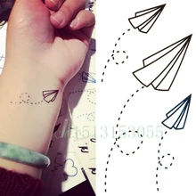 Temporary Tattoo Sticker 10.5*6cm paper Airplane tattoo Water Transfer Fake Tattoo Flash tattoo Waterproof colorful Body Art