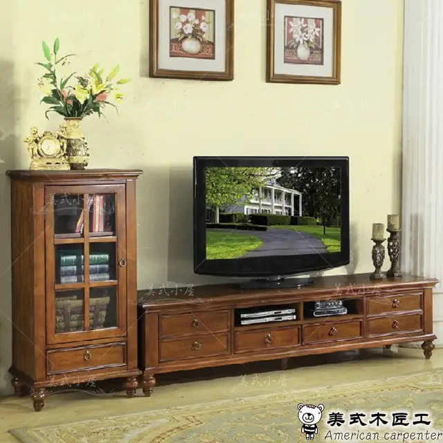 Online Shop American Country European Solid Wood Tv Cabinet Audio