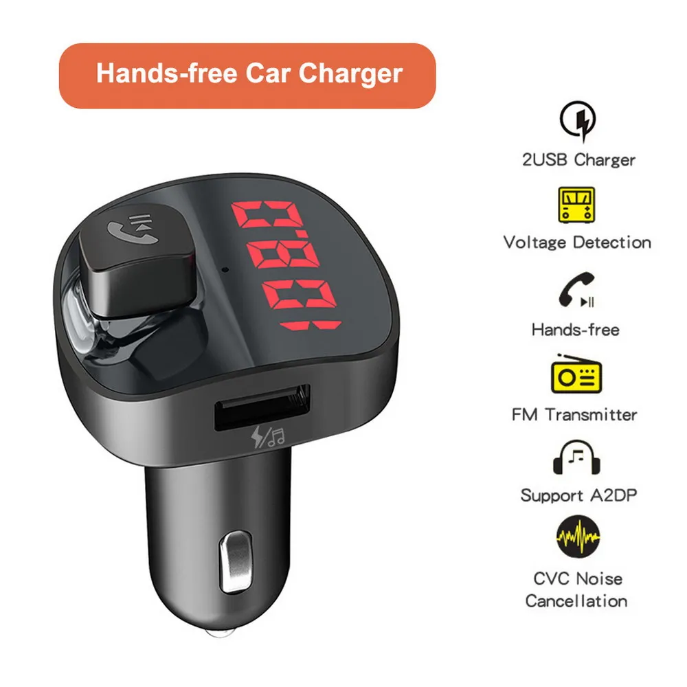 Автомобильное зарядное устройство KEBIDU с двумя USB портами Bluetooth 4 2 автомобильный