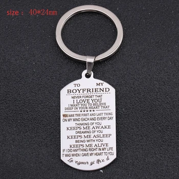 

To Boyfriend Keychain Engraved Never Forget That I Love You I Want You To Believe Deep In Your Heart Military Tag Key Ring