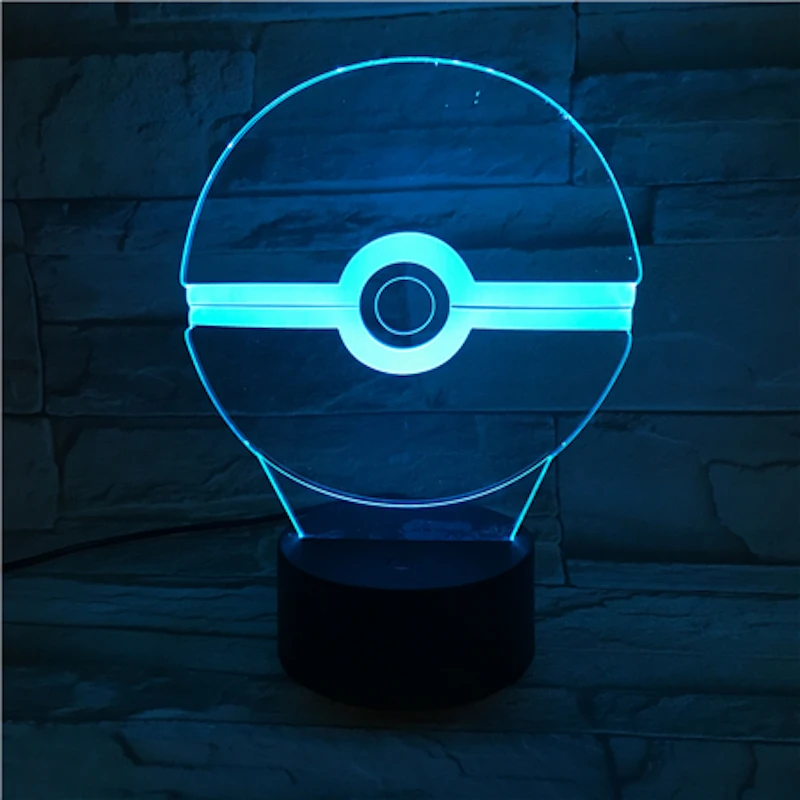 Pokemon Go Ball детский ночник светодиодный Usb сенсорный датчик изменение цвета для спальни акриловый Ночной светильник прикроватная лампа-шар