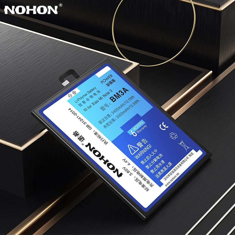 Аккумулятор NOHON сменный для Xiaomi Mi Note Pro 2 3 BM3A BM48 BM34 BM21 литий полимерная батарея Note2