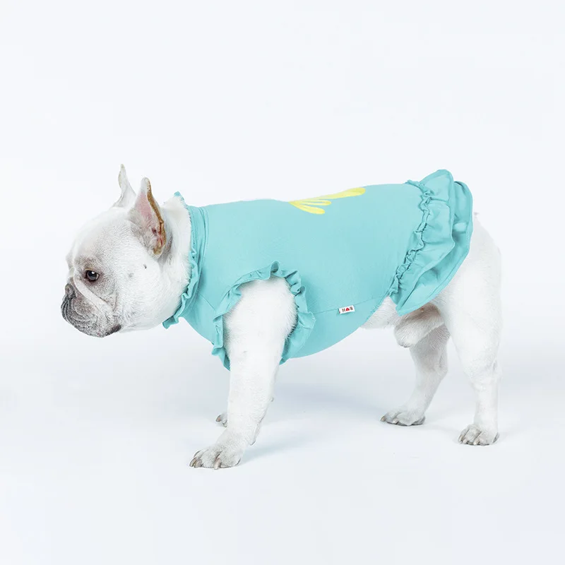 Платье для собак для французского для бульдога Чихуахуа Мопс теплый питомец хлопок платье собака отверстие одежда маленький щенок одежда собака костюм
