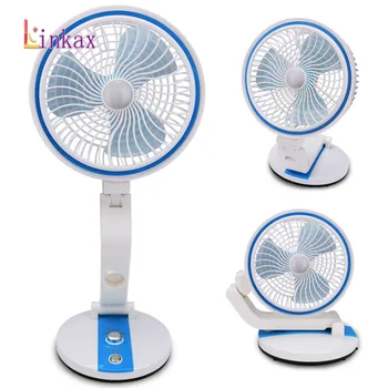 

Mini LED Folding Fan Light 360 Rotation Folding Table Lamp USB Rechargeable Lamp US Plug LED Light Built In Battery Desktop Fan