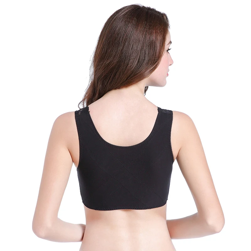 New Hot Women Wireless Lace Back Support Bra Front Zipper Closure Full Coverage YAA99