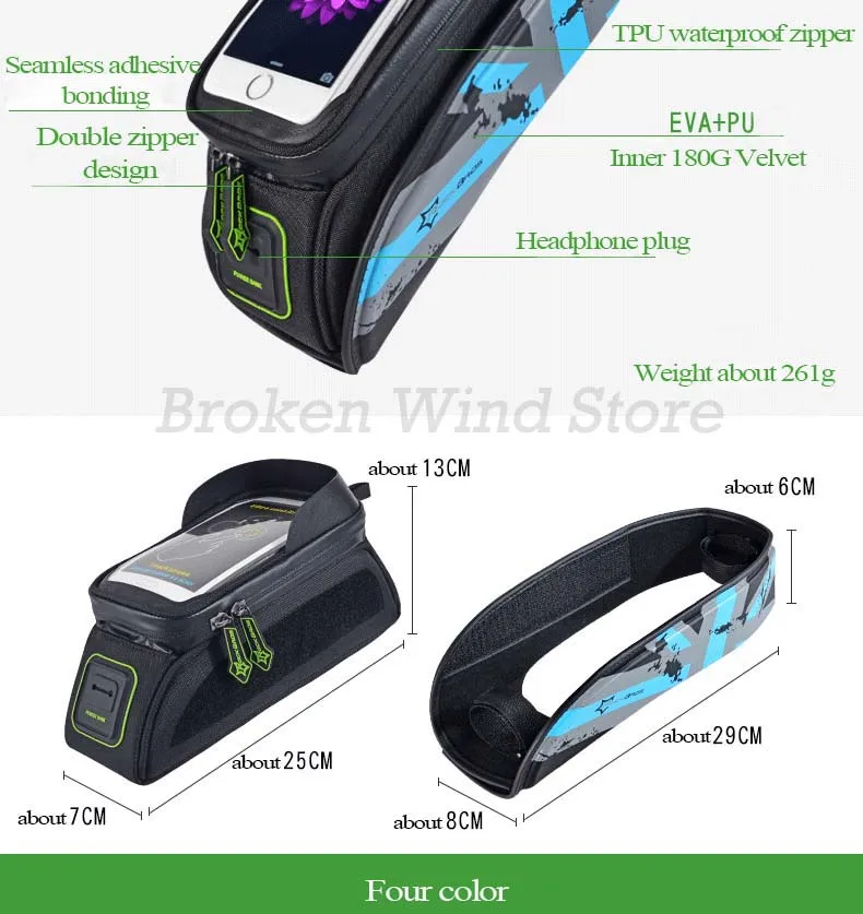Flash Deal Rockbros Bicycle Bag 5.8 6.0 Inch Phone Case Waterproof Touchscreen Bike Frame Top Tube Bag Basket Cycling Bags Bike Accessories 11