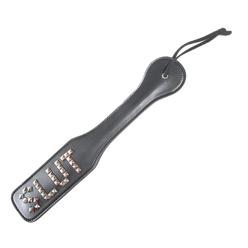 Negro Tres remaches estilo sex slave flogger paddle puta culo nalgadas esclavo whip fetiche bdsm juegos eroticos juguetes sexuales para parejas Negro Tres remaches estilo sex slave flogger paddle puta culo nalgadas esclavo whip fetiche bdsm juegos eroticos juguetes sexuales para parejas