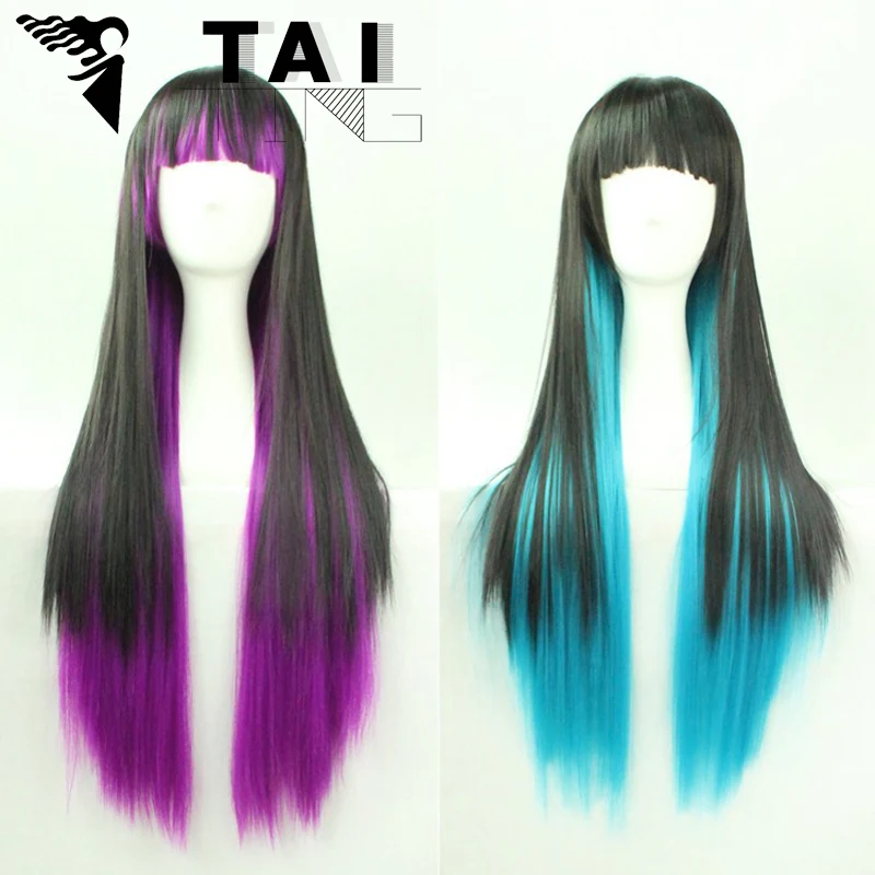 70cm Heat Resistant Cosplay Anime Purple Blue Ombre Lolita Wig