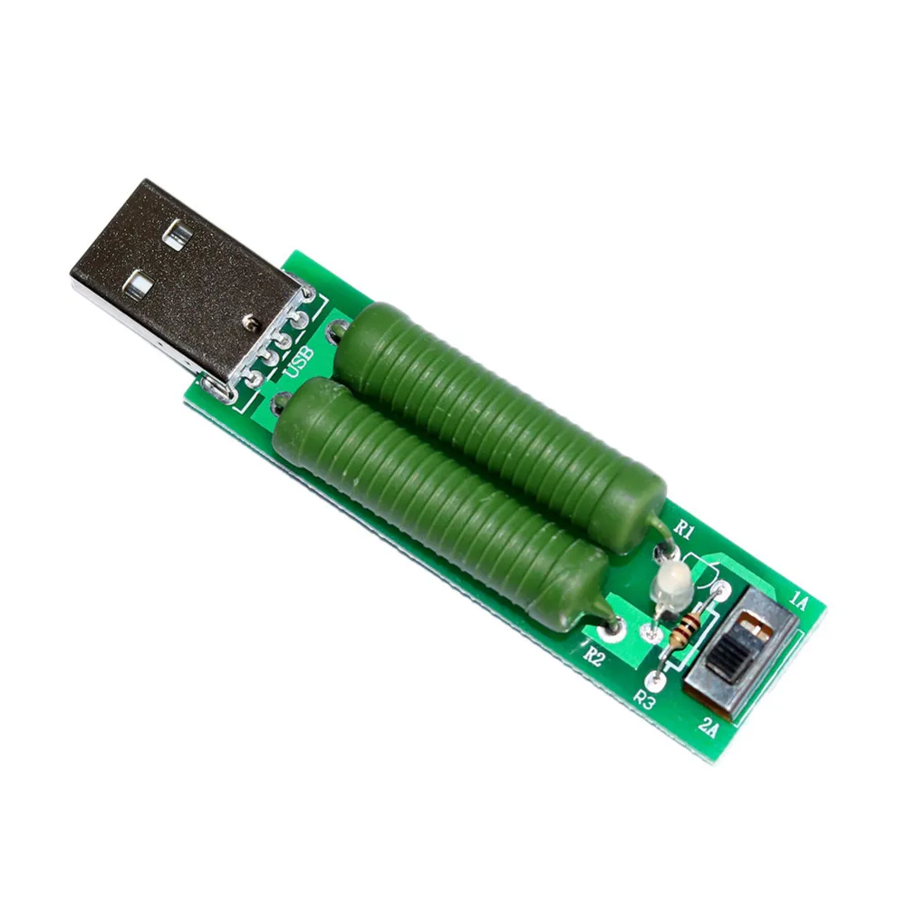 

USB Ontlading Belasting Weerstand Power Weerstanden Mobiele Power 2A/1A Testen Aging Weerstand Module 2A Rode 1A Groene Led