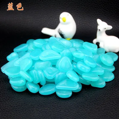 blue 10PCS Multicolor Glow In The Dark Garden Pebbles Glow Stones Rocks for Walkways Garden Path Patio Lawn Garden Yard Decor Luminous - Цвет: blue 10PCS