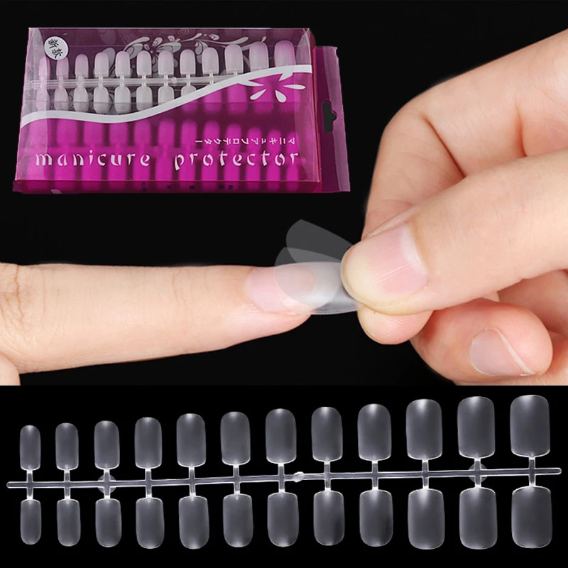 

288pcs 10 Sizes Extra Thin Clear Full Cover Acrylic False Nail Tips ABS material Matte Fake Nails frosted surface Faux Ongles