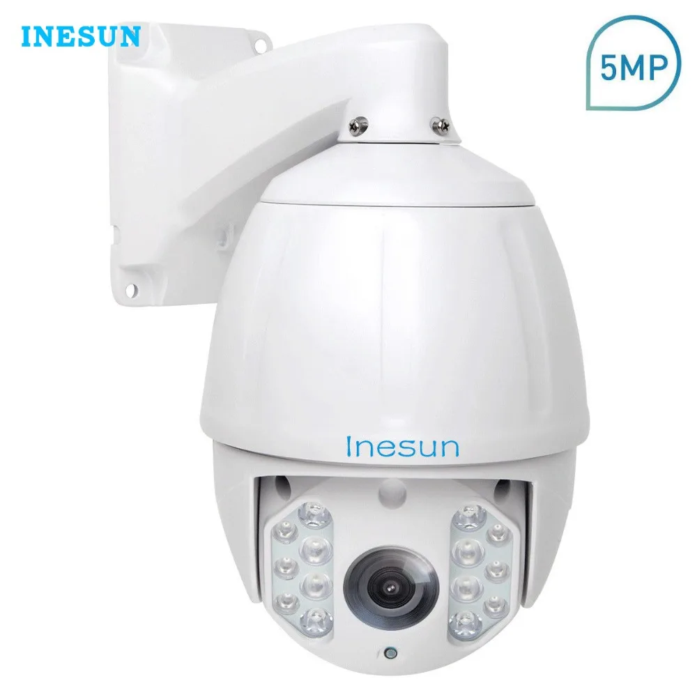 Inesun наружная высокоскоростная Купольная PTZ IP камера 5MP супер HD 2592x1944 30X оптическая
