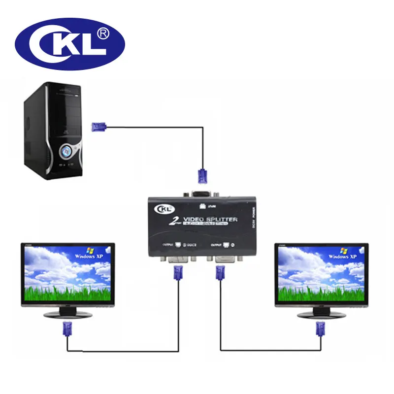 CKL 2 или 4 порта черный сплиттер VGA Дубликатор поддержка DDC DDC2 DDC2B питание от USB