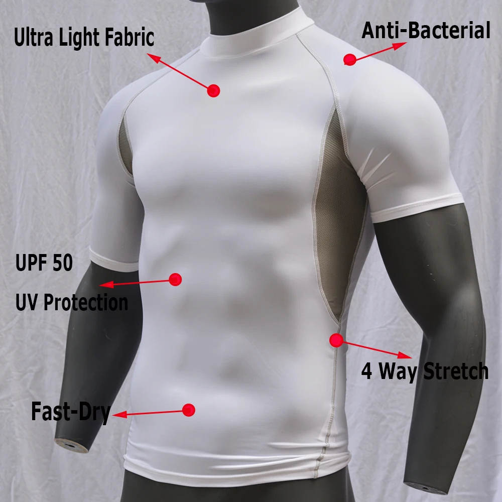 

SPEARFISHING Men Rashguard Surfing Shirts Surf Shirts Male Diving Shirt Sun Protection Anti-UV Rash Guard Top UPF 50 Beachwear