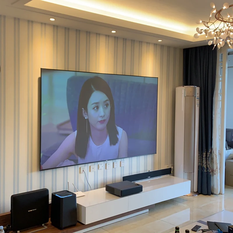 80" Ambient Light Rejecting ALR Projection Screens Ultra-thin border Frame Specialize for Kinds of Laser UST projectors