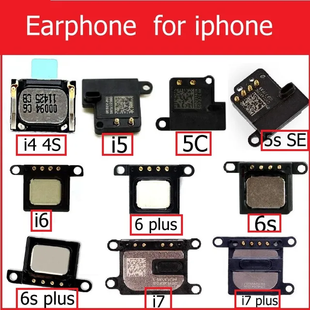 100% Genuine Earpiece Speaker for iPhone 4 4s 5 5s 5c SE 6 6S Plus Ear Speaker Earpiece Ear-Speaker cell phone parts replacement -