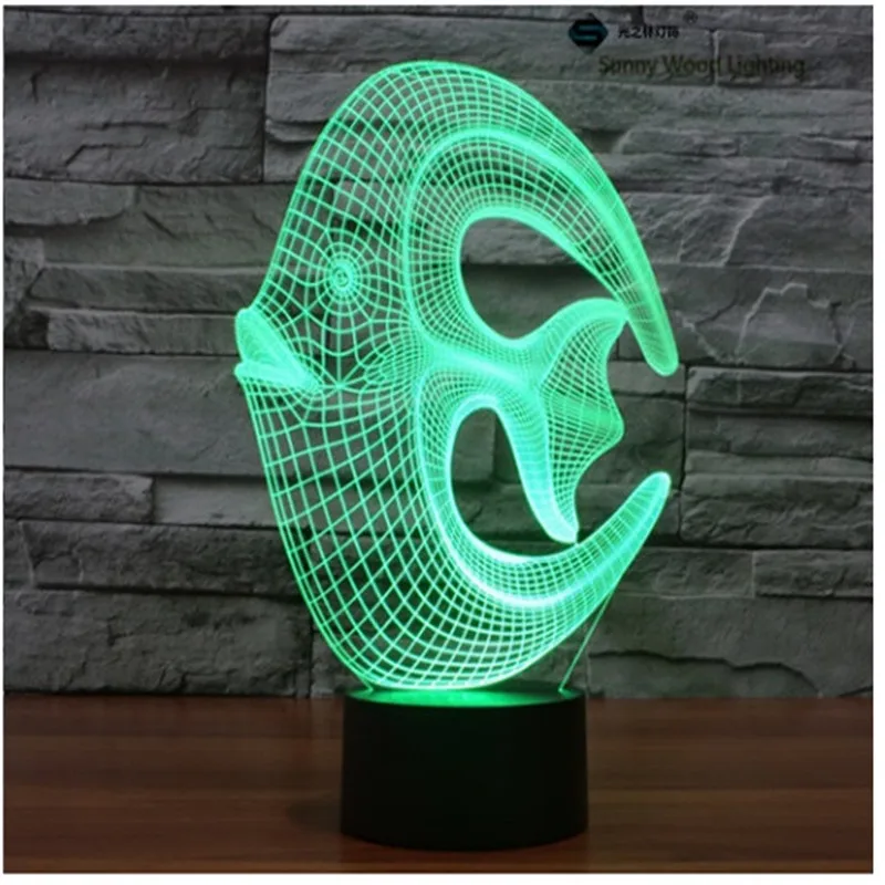 

coral reef fish touch switch LED 3D lamp,Visual Illusion 7color changing 5V USB for laptop,Christmas cartoon toy lamp