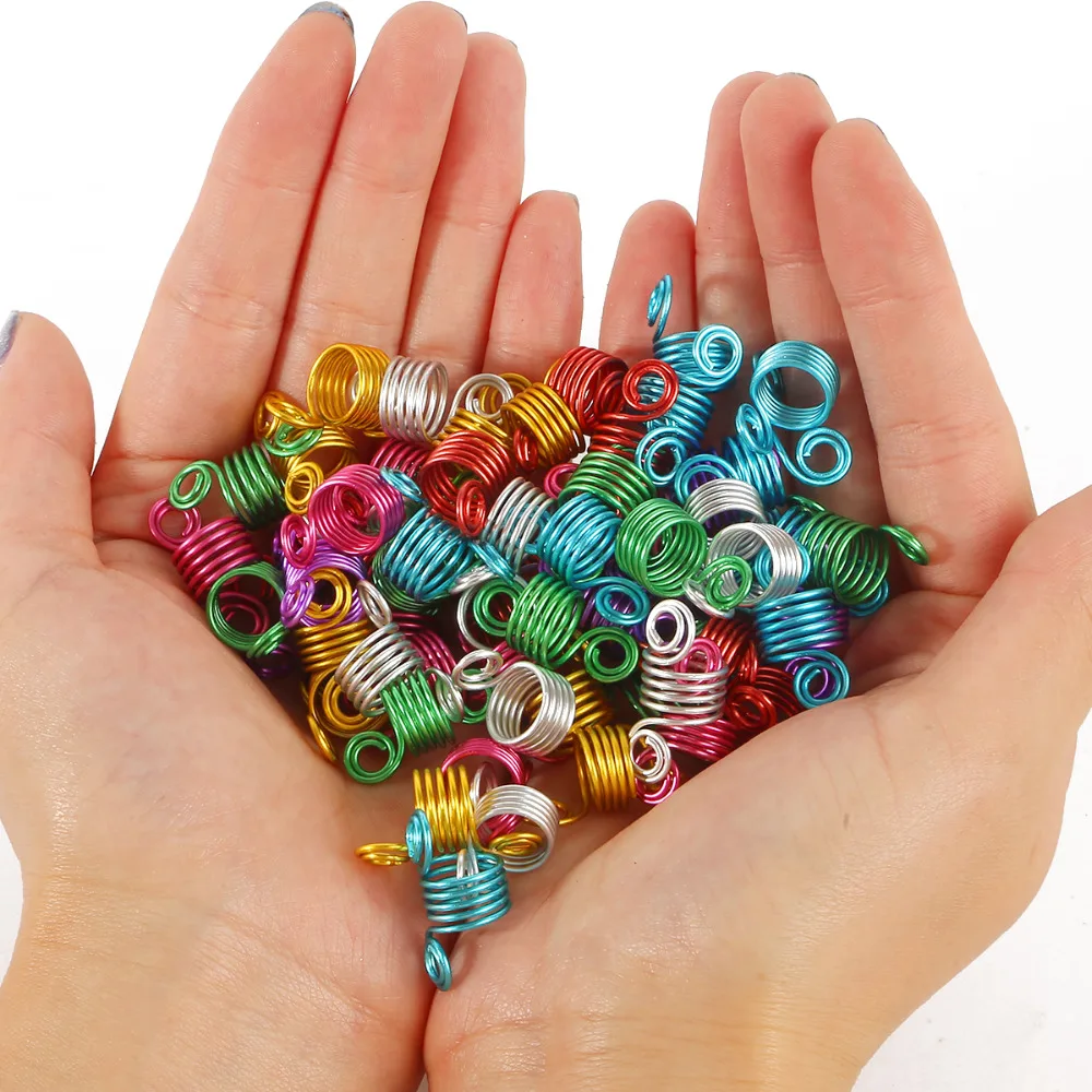 

20Pcs/Lot Mix Color 12x24mm micro hair dread Braids lock Tube Beads adjustable cuffs clips for Hair accessories tool