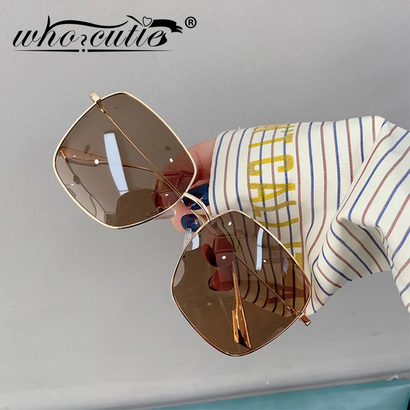 WHO CUTIE, квадратные поляризованные солнцезащитные очки для женщин, фирменный дизайн, Ретро стиль, цветные розовые солнцезащитные очки для женщин, Oculos S049