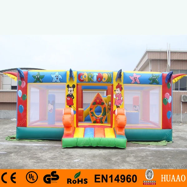 

Cartoon Obstacle Inflatable Bouncy Castle with Slide and Pool with Free CE blower