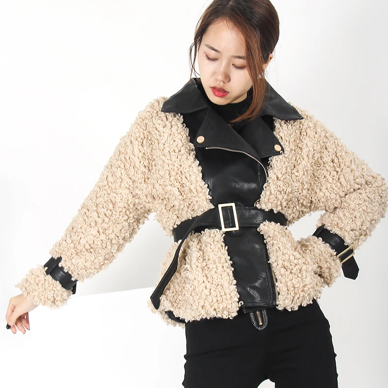 Nouvelle Moutons En Femmes Manches Spéciale D'hiver Manteau Boucles TOwqH5g8