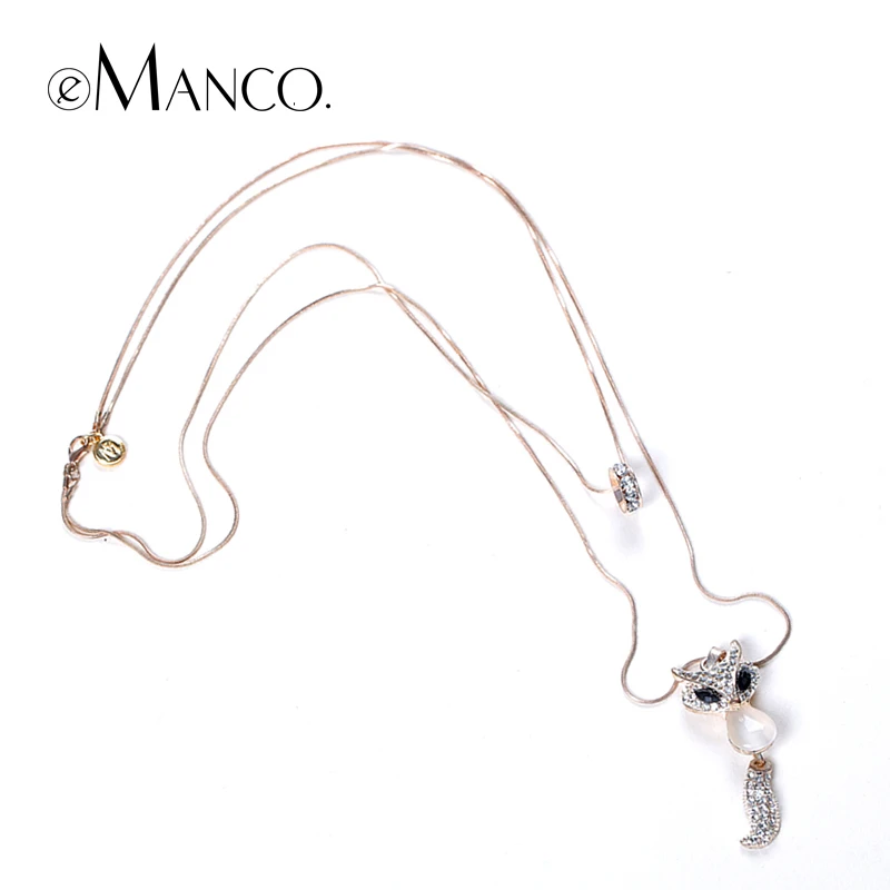 Cute fox animal Pendants statement necklaces for women eManco brand new zinc alloy fashion jewelry accessories