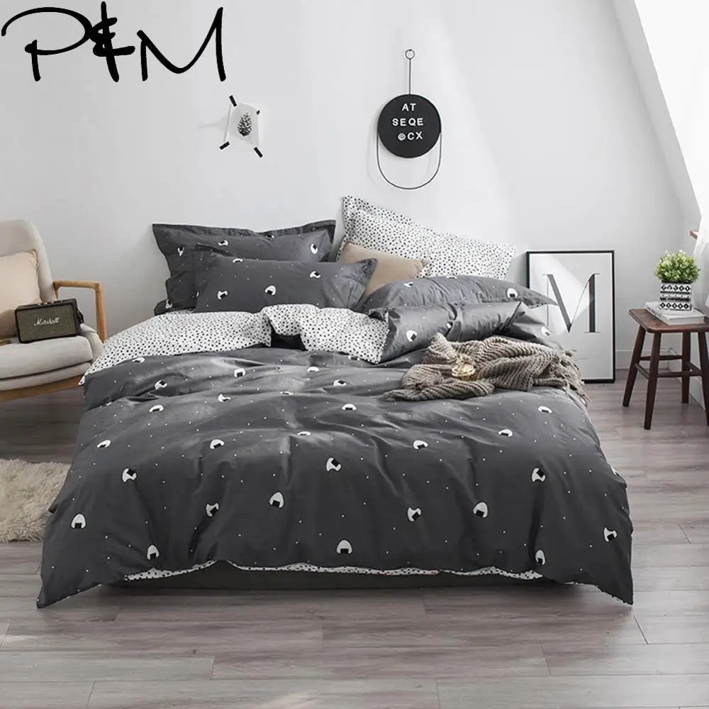 

Papa&Mima Rice ball print fashion style bedding sets Cotton bedlinens Twin Queen King size pillowcases duvet cover sets