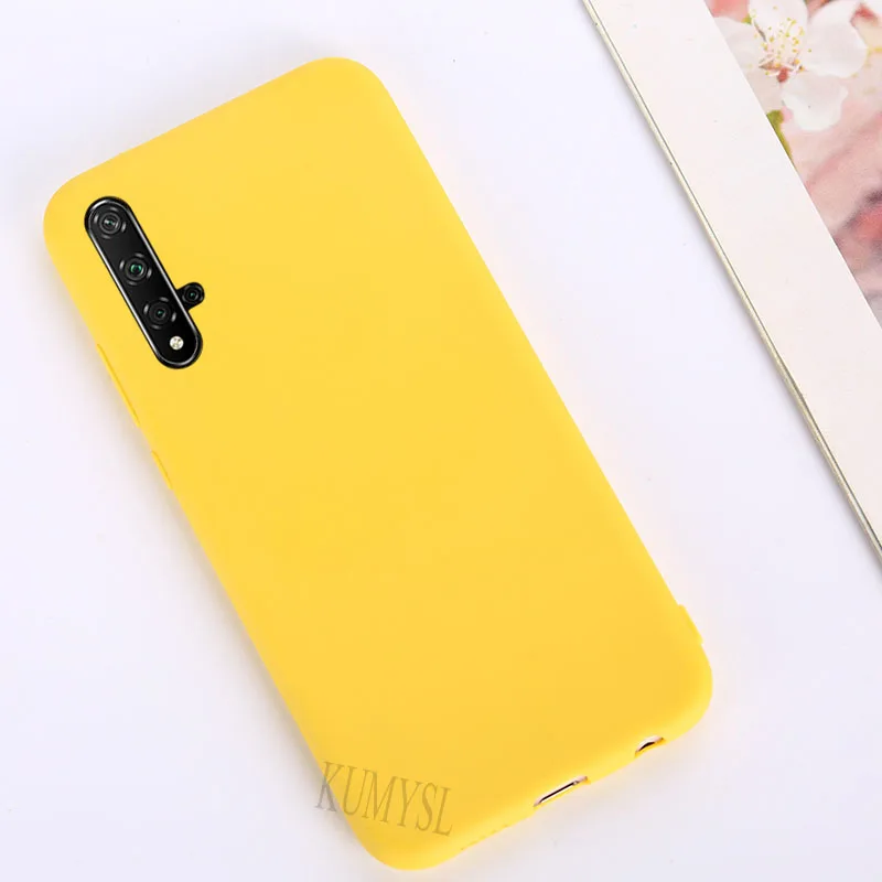 Чехол для huawei Y6 Y7 Y9 Prime Honor 20 Pro 10i 20i 9 Lite Nova 5 pro 5i 3 3i P Smart Plus милый матовый чехол - Цвет: Yellow