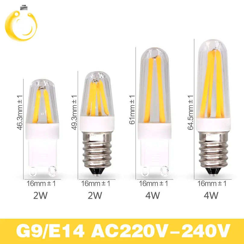 G9 Dimmable Lamp 220VE14 LED Filament Chip E14 Edison Candle Light Bulb Retro Tungsten Chandelier Lighting | Лампы и освещение