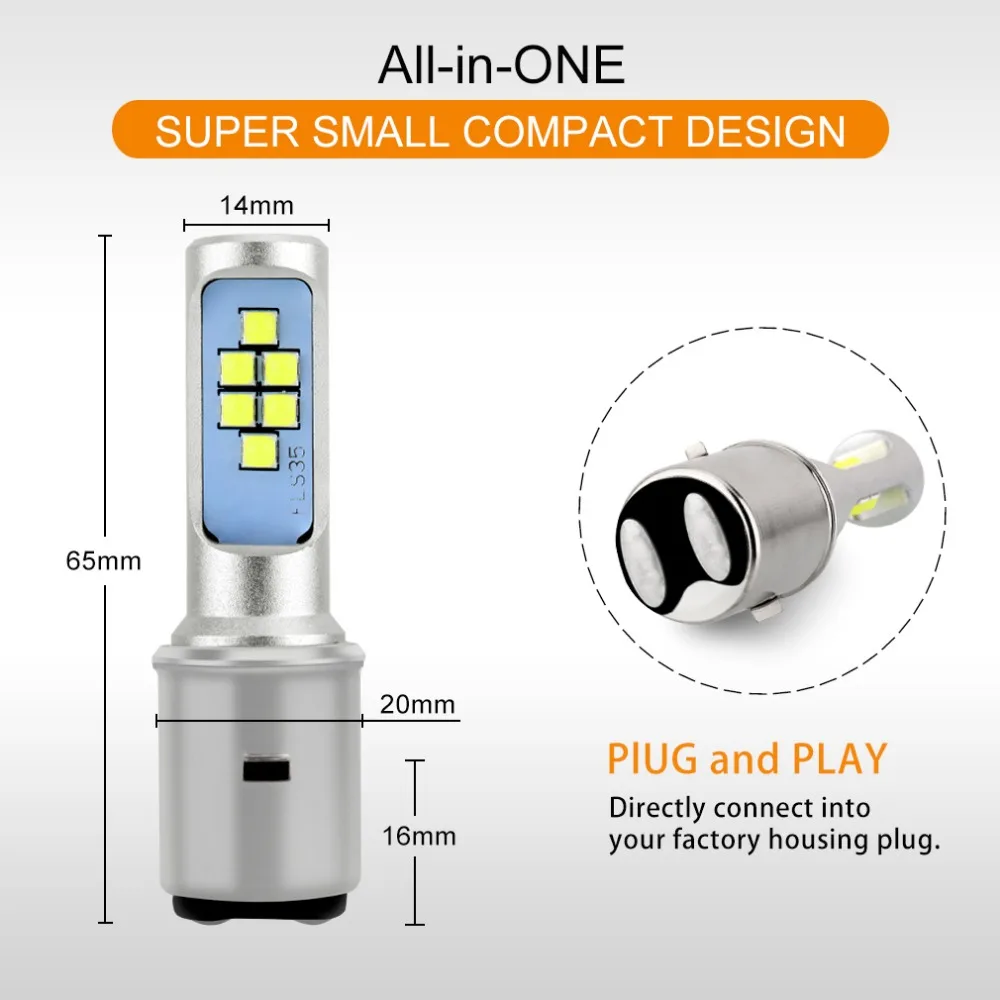 H6 мотоциклетные передние фары BA20D светодиодные лампы 12SMD 1200LM Hi low Противотуманные