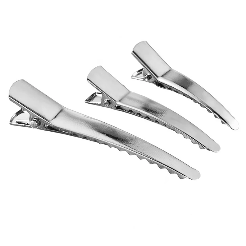

2019 New 100 Pcs Metal Hair Alligator Clips Stainless Steel Duckbill Clip With Tooth DIY Hairpin Accessories Styling Tools