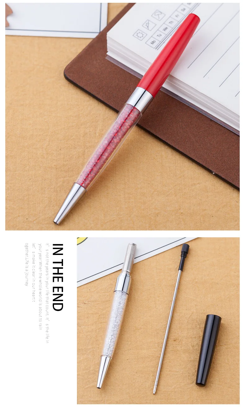 Модная металлическая шариковая ручка для студентов и школьников, Вращающаяся ручка с разбитым бриллиантом, ручка для подписи, канцелярские принадлежности для офиса