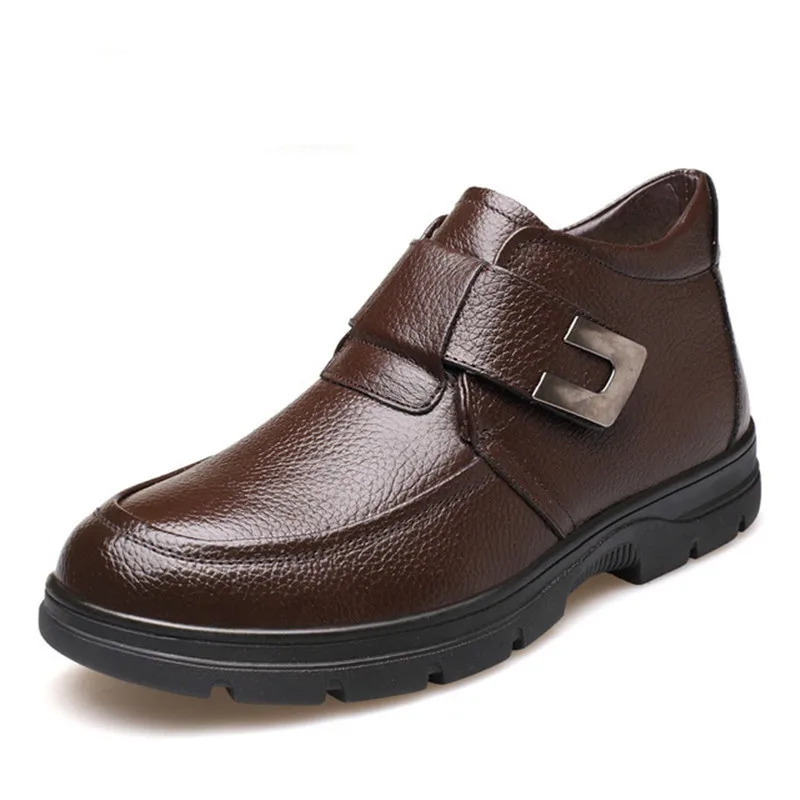 

Men'S Boots 2018 New Winter Cowhide Upper Rubber Outsole Short Plush Lining Punk Men'S Boots Non-Slip Warm
