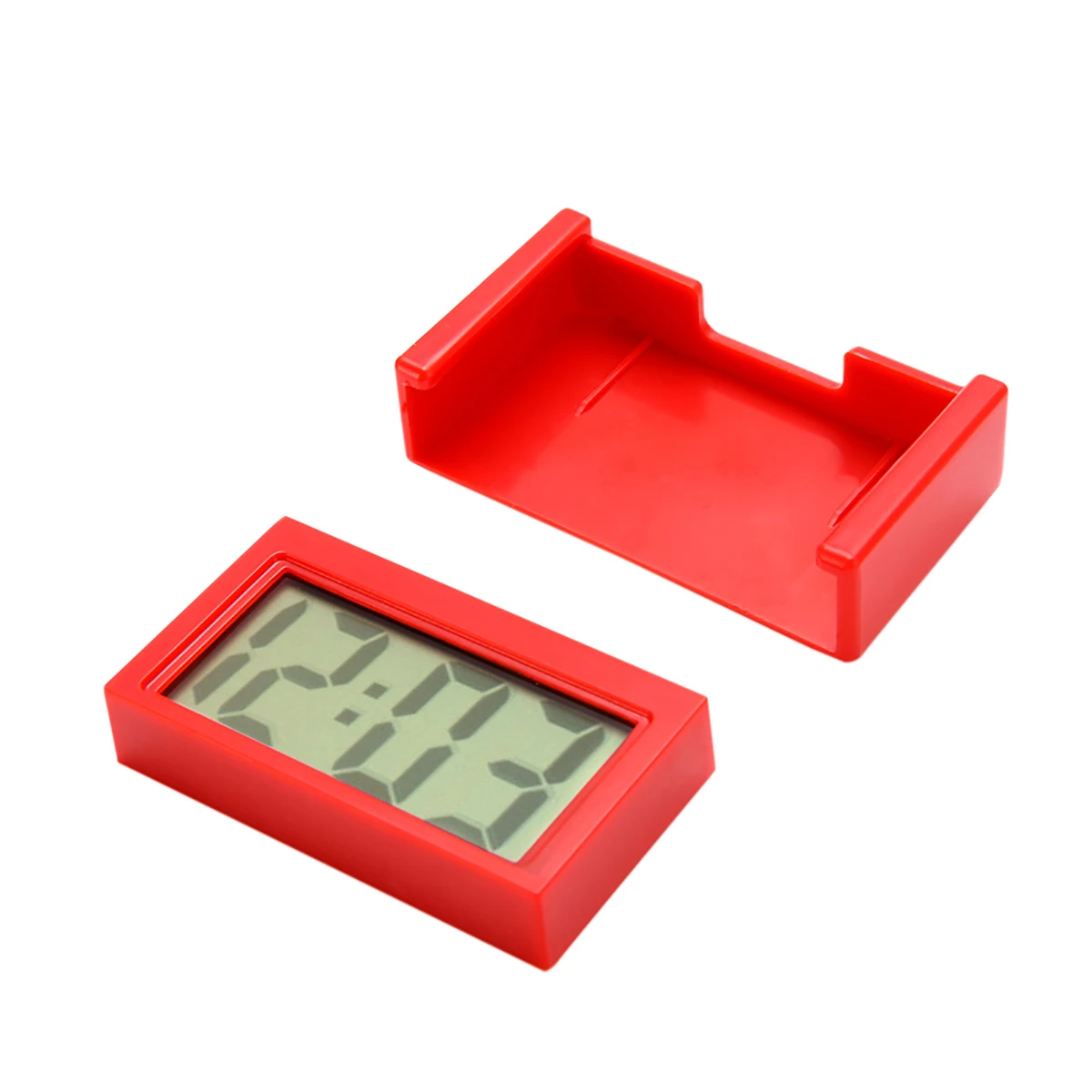 1pc Mini LCD Screen Digital Clock Car Dashboard Clocks Desk Time Clock Home Study Supplies Random Color