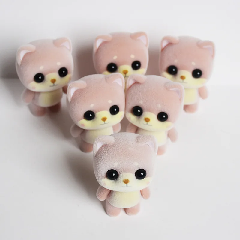 27 desgin Little Cute Flocking Doll Toys Kawaii Mini Cats Decoration Toys bear dog Little Exquisite Dolls Christmas Gifts toy036 - Цвет: 1