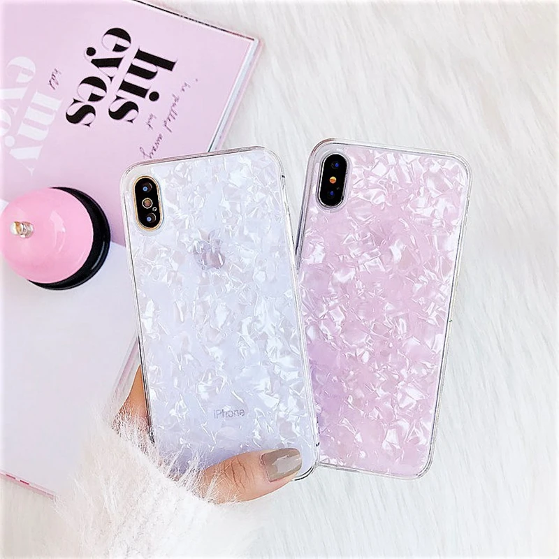 Милый розовый морской чехол для iPhone XS Max 7 8 plus силиконовый прозрачный iphone 6 s Plus XR X