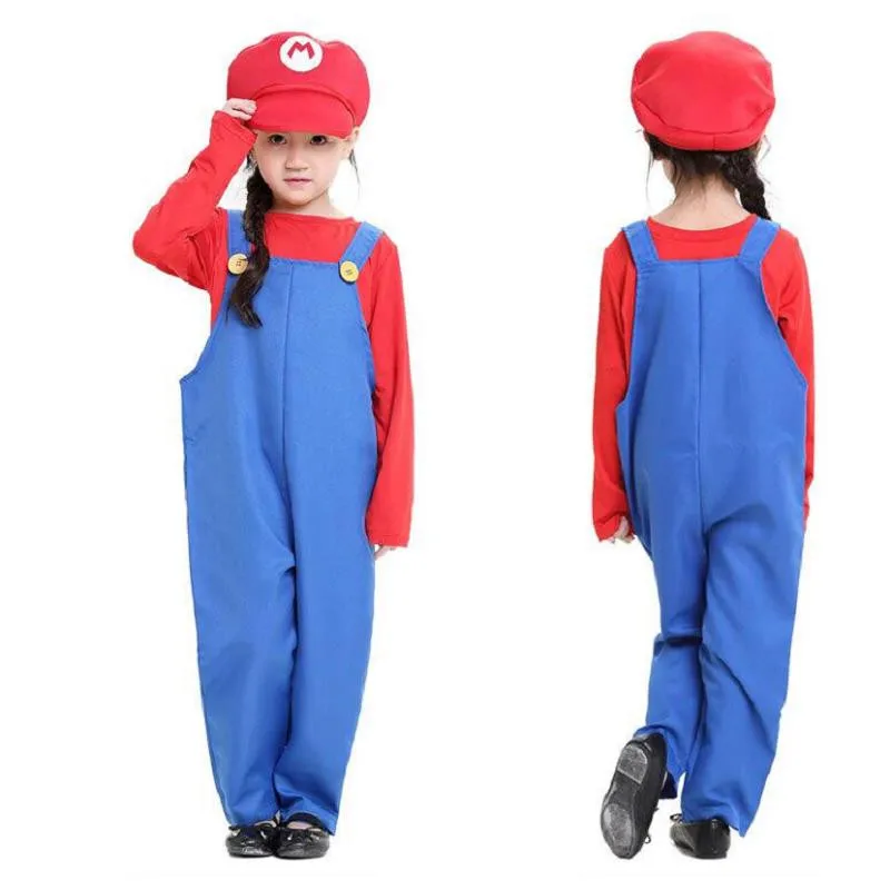 halloween children funny cosplay costume super mario luigi brothers plumber fancy jumpsuit party costume cute kids costumes - Childrens Funny Halloween Costumes halloween children funny cosplay costume super mario luigi brothers plumber fancy jumpsuit party costume cute kids costumes - Childrens Funny Halloween Costumes