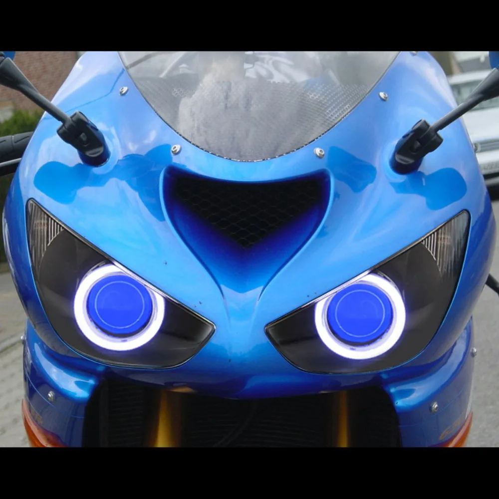 Kt мотоцикл фар в сборе подходит для Kawasaki ниндзя ZX 6R ZX6R 2005 2006 комплект ангел ореолы