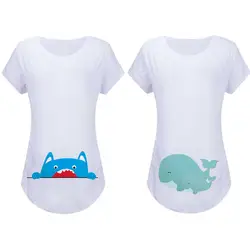 MUQGEW для женщин для беременных с коротким рукавом мультфильм печати топы корректирующие футболка Беременность Одежда ropa embarazada
