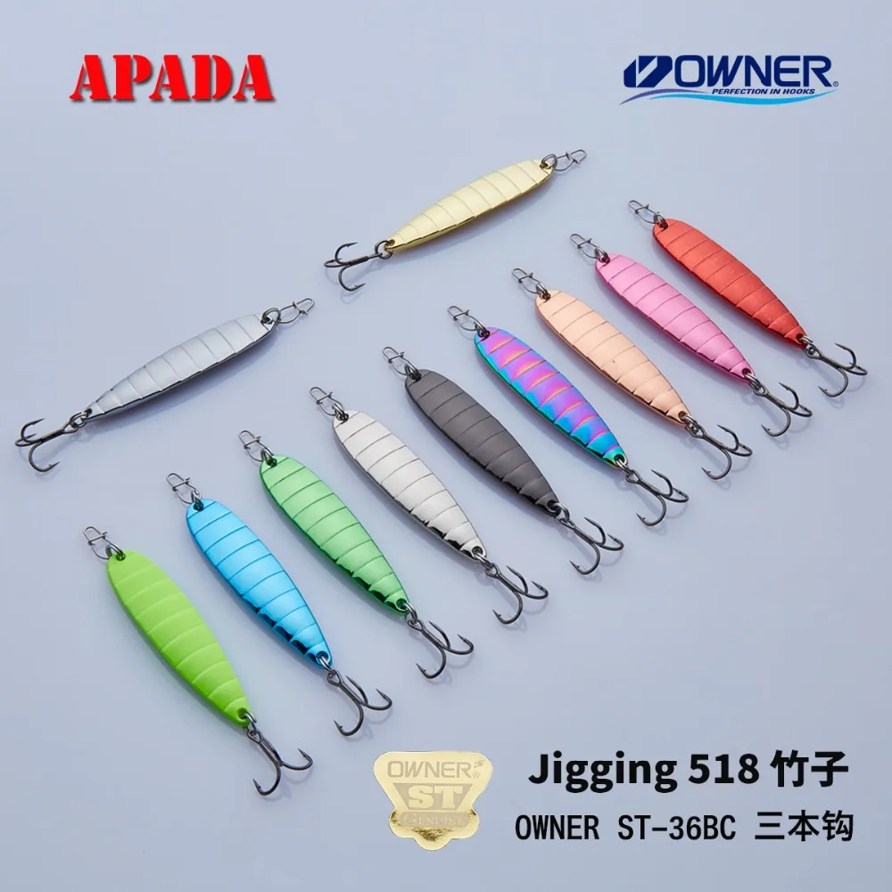 APADA Jigging 518 бамбуковый усиленный тройной крючок + перо 12 г 60X13X5 мм рыболовные