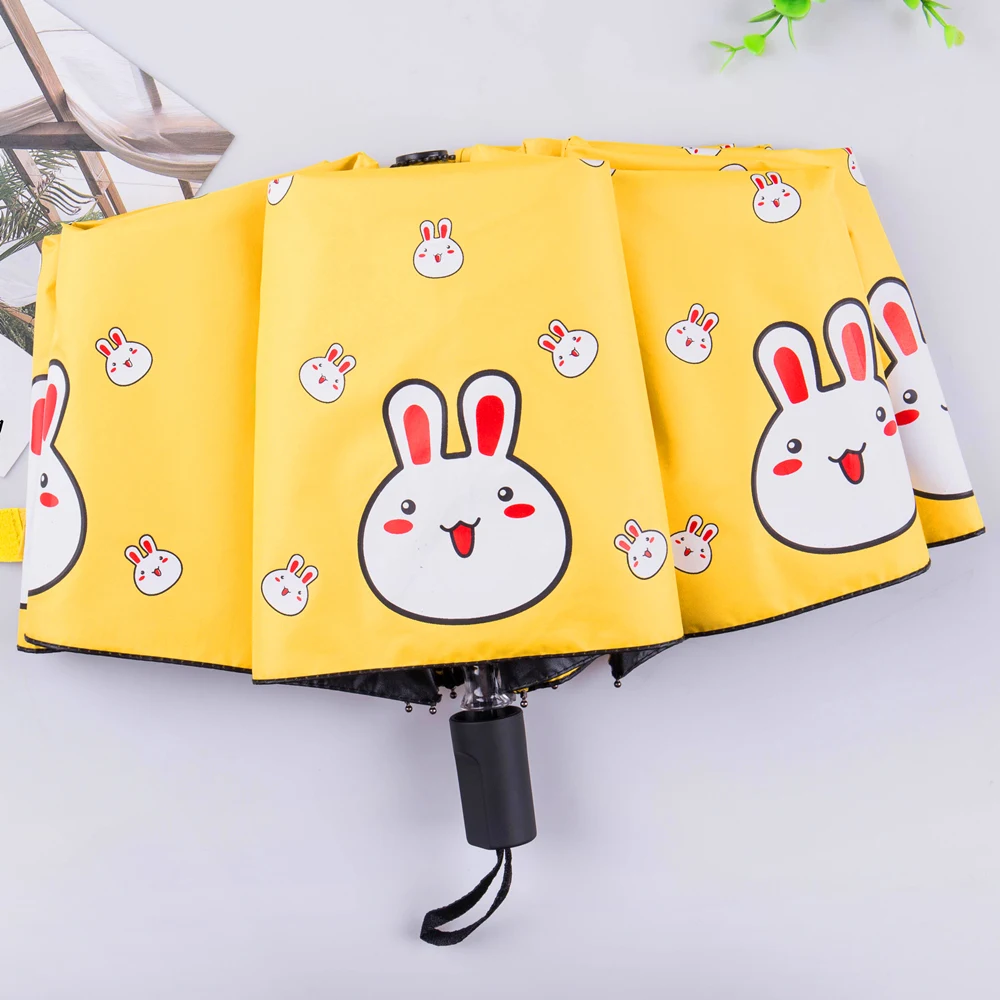 

Sunshade sunshade woman sunny rain twin - folding umbrella black plastic big child