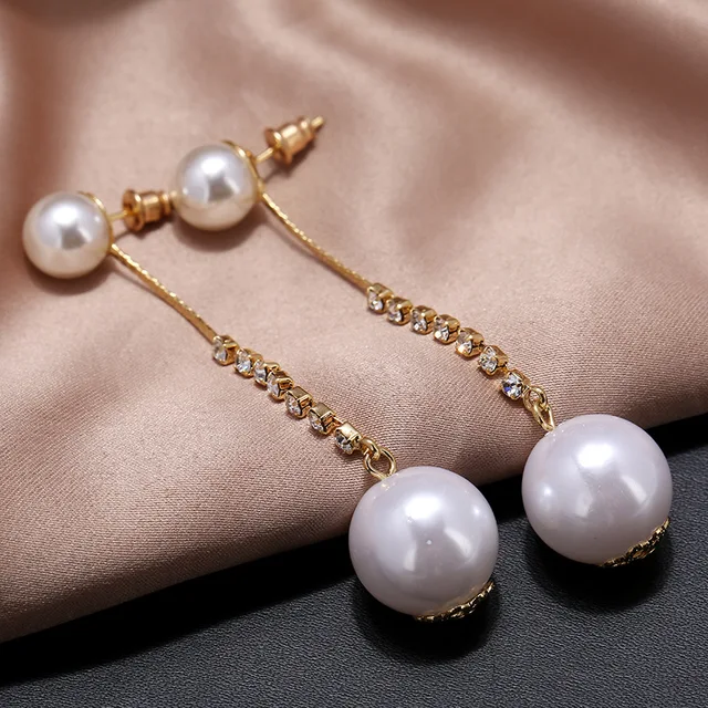 2018 New Vintage Long Drop Imitation Pearls Earring Pendant Handmade 2018 New Vintage Long Drop Imitation Pearls Earring Pendant Handmade Dangle Women Jewelry Party Gift