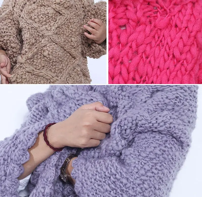 Грубая шерсть DIY мягкие шарфы свитера ручной вязки крючком натуральные нити