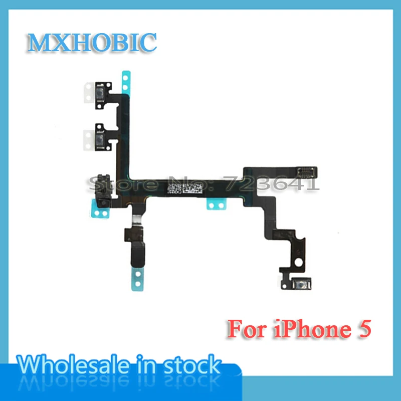 

MXHOBIC 10pcs/lot High Quality On / Off Power Switch Flex Cable For iPhone 5 5G Power Button Flex Cables Mobile Phone Part