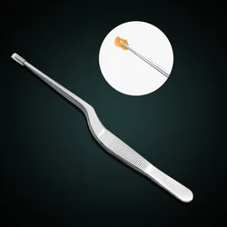 Precision Stainless Steel Tweezers for Makeup, Crafting, and Repair Tasks (Bent Type)