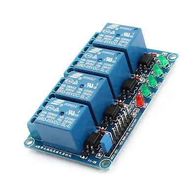 

DC 5V 4 Way Low Level Trigger Optocoupler Insolated PLC Relay Module for Arduino