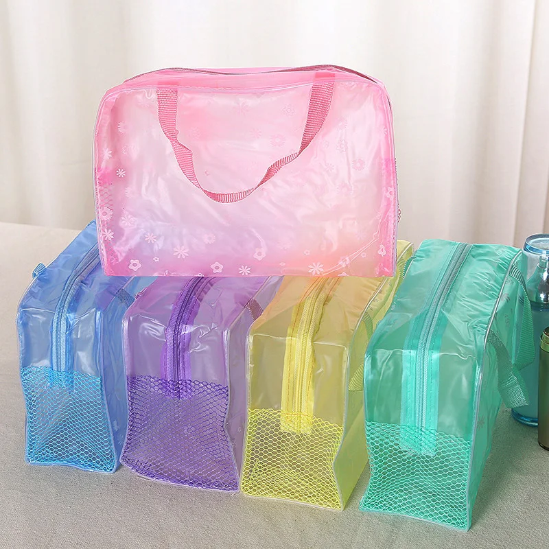 

Hot Sale Women Travel Transparent Cosmetic Bag Portable PVC Zipper Toiletry Make Up Bags Handbag Organizer Fre Shipping