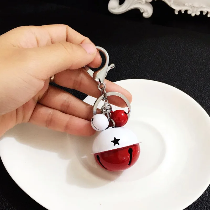 

Cheap Fashion Creative Metal Candy Color Bell key Chain Female Manual DIY Mobile Phone Shell Accessories Couple Bag Pendant