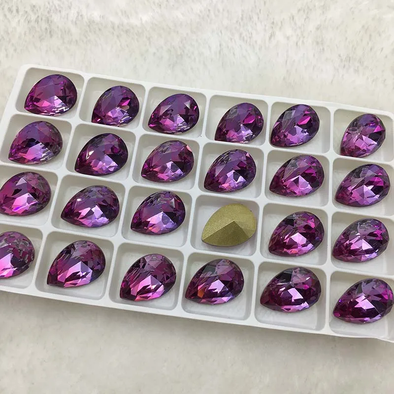 13X18 мм Новая цветная слеза Хрустальный Турмалин K9 кристалл необычный камень градиентный наконечник сверло в форме DIY ювелирные изделия ручной работы аксессуары - Цвет: D-SD611