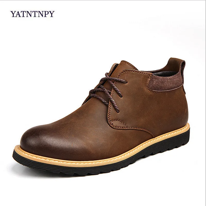 YATNTNPY new men's Genuine Leather leather boots men's winter Desert boots retro Martin boots lace oxford shoes men bota masculi YATNTNPY new men's Genuine Leather leather boots men's winter Desert boots retro Martin boots lace oxford shoes men bota masculi